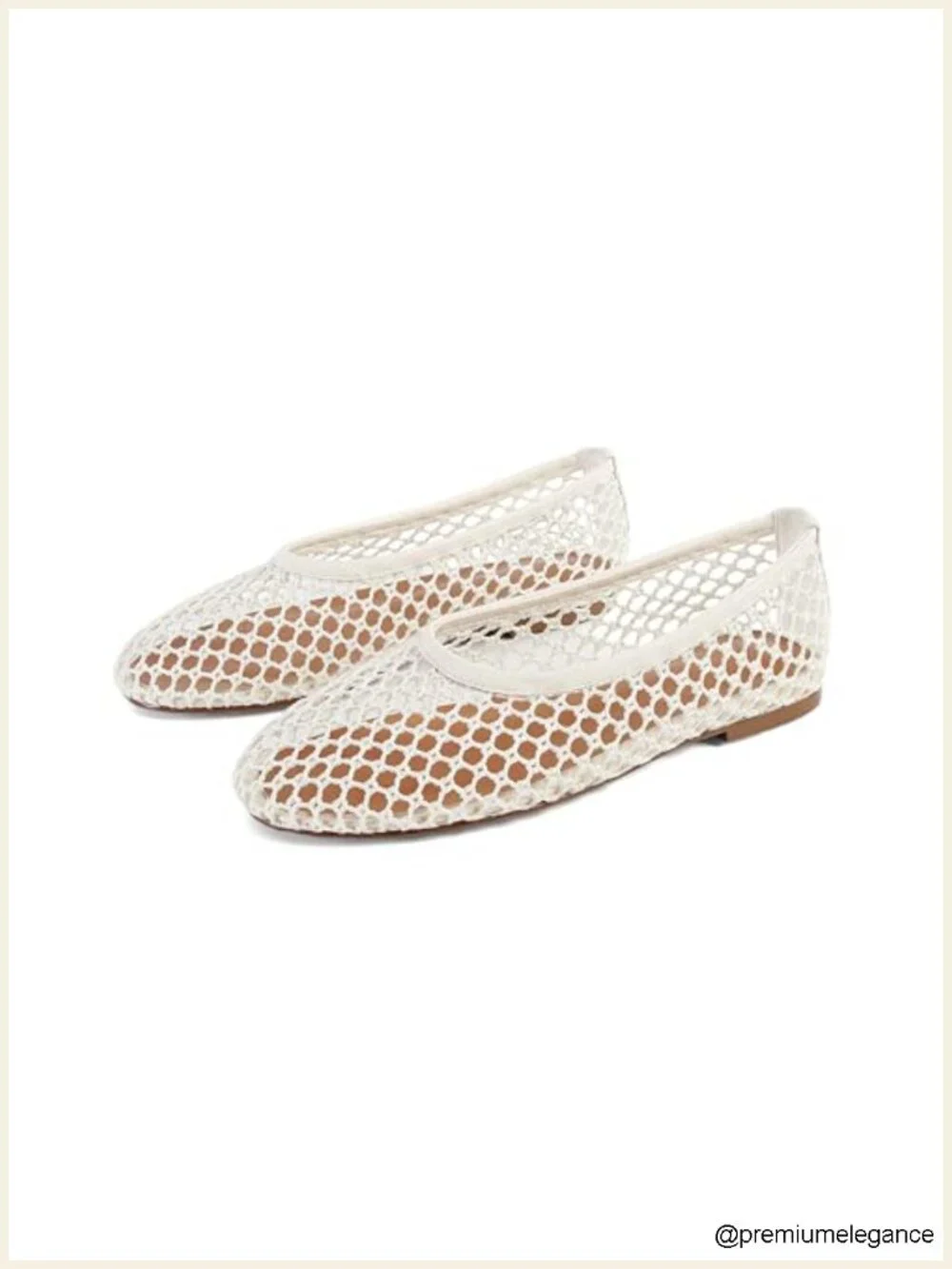 Mesh Ballet Flats for Women Slip On Round Toe Comfy Casual Office Fishnet